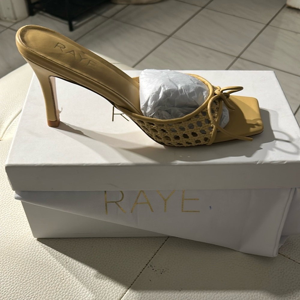 RAYE White and Gold Shoe Box